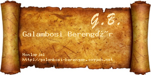 Galambosi Berengár névjegykártya